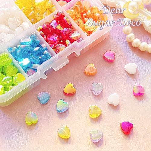 캔디 하트 ab 비즈(8mm)