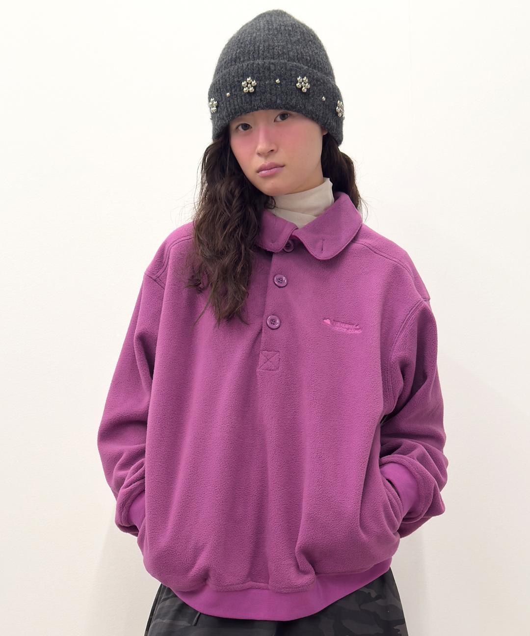 [2차] Buttoned Fleece Top [Pink]