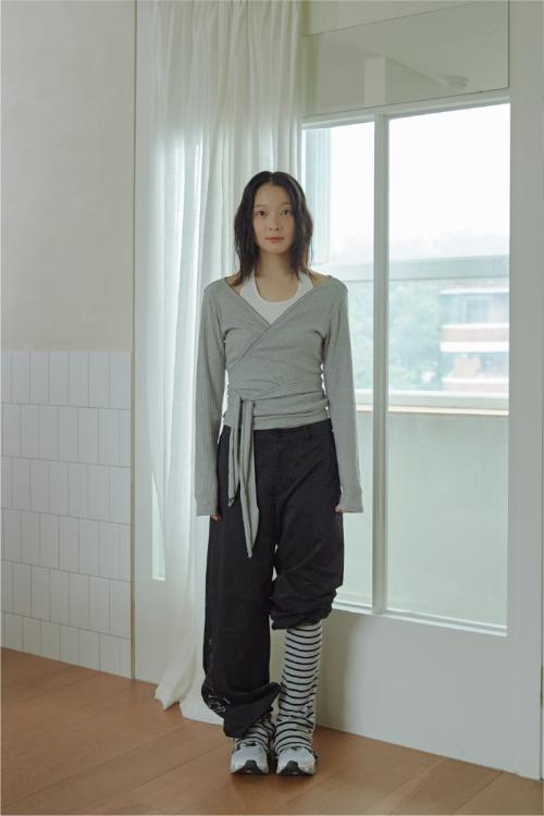 Seren wrap warmer cardigan _ Melange Grey