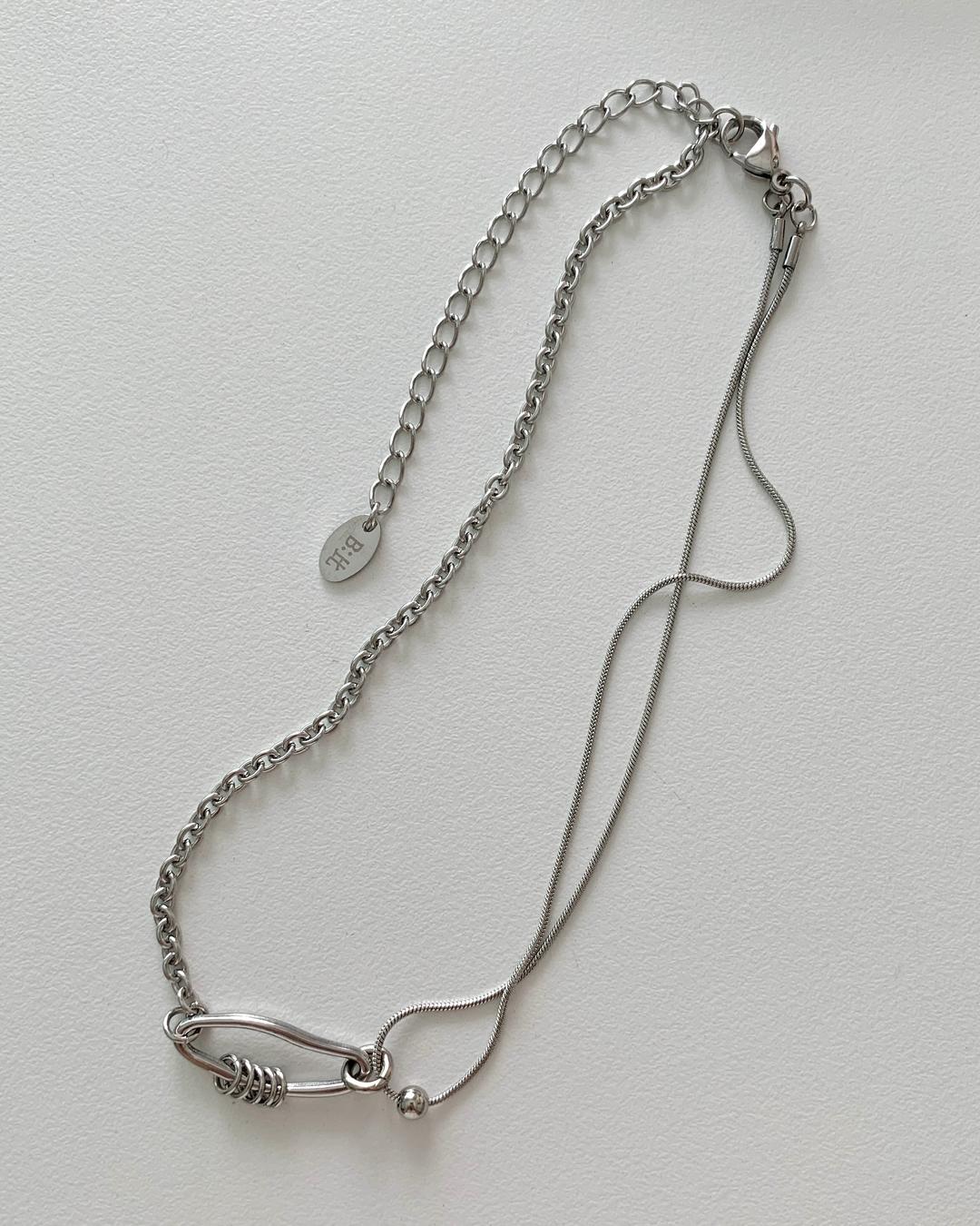 Melting Two Chain Necklace