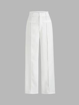 Solid Stitch Straight Leg Trousers