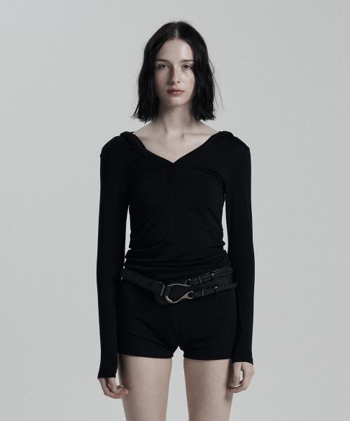 어니브(ANIV)  BUTTON HOODIE LONG SLEEVE BLACK - 사이즈 & 후기 | 무신사