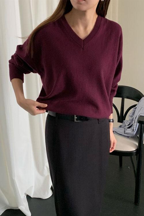 애더글랜스 올리스 캐시미어 브이넥 니트(4colors)