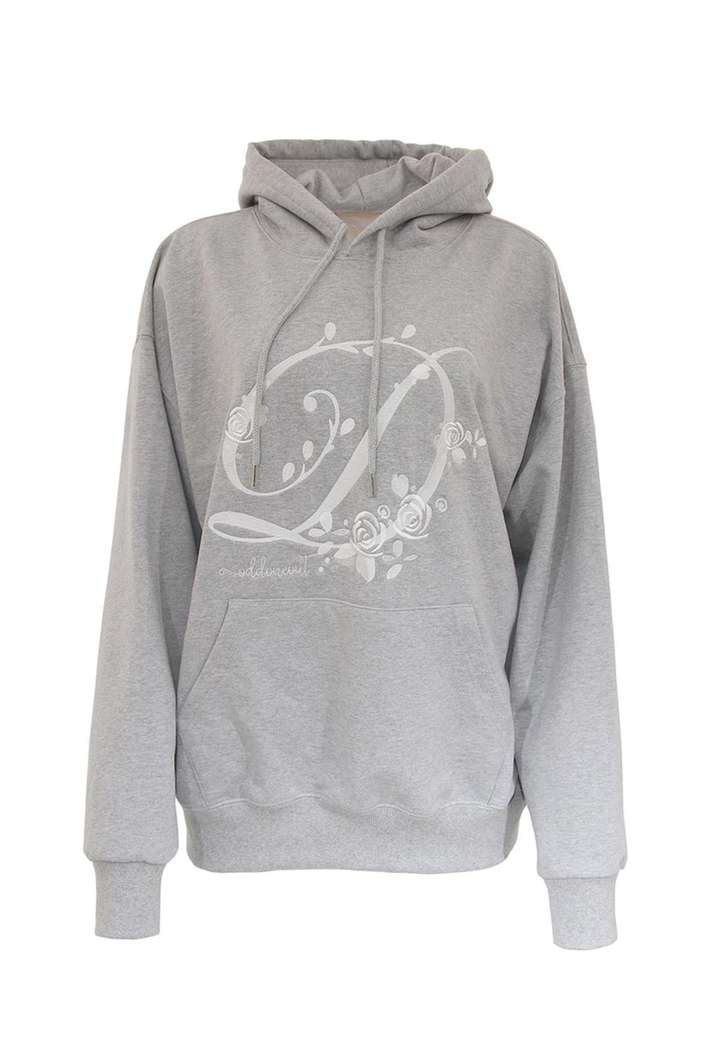 BLOSSOMING ROSE LOGO HOODIE M.GRAY