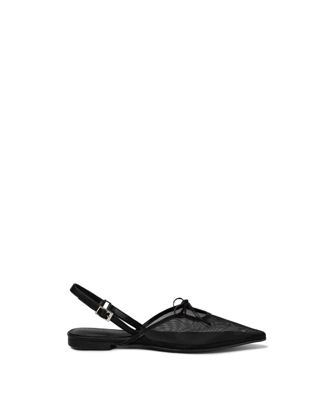 POINTED RIBBON FLATS_BLACK