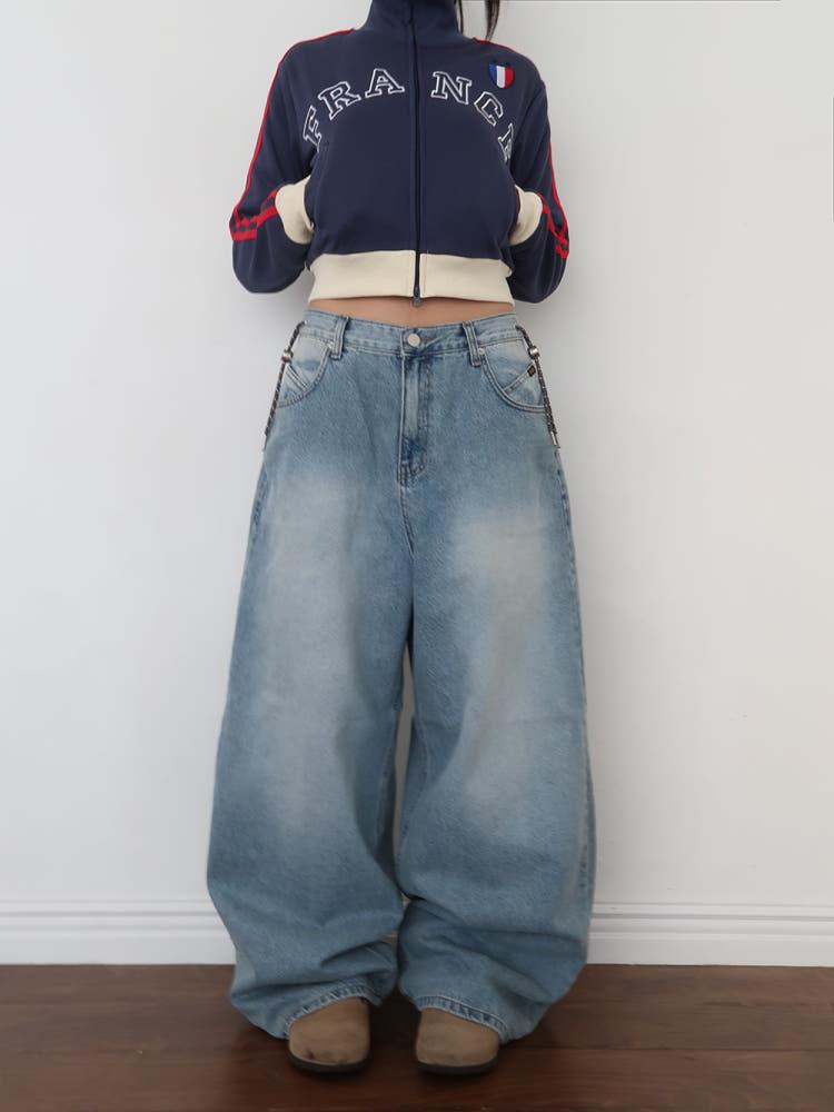 (2 color) 스트링 컨트롤 와이드진 String Control Wide Jeans