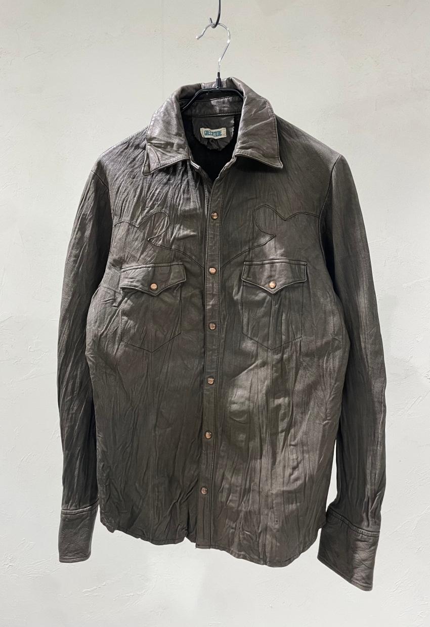 GREEN TRIBE Leather Western Shirts