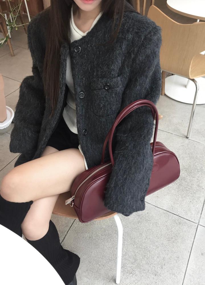 oversize mohair jacket (charcoal)