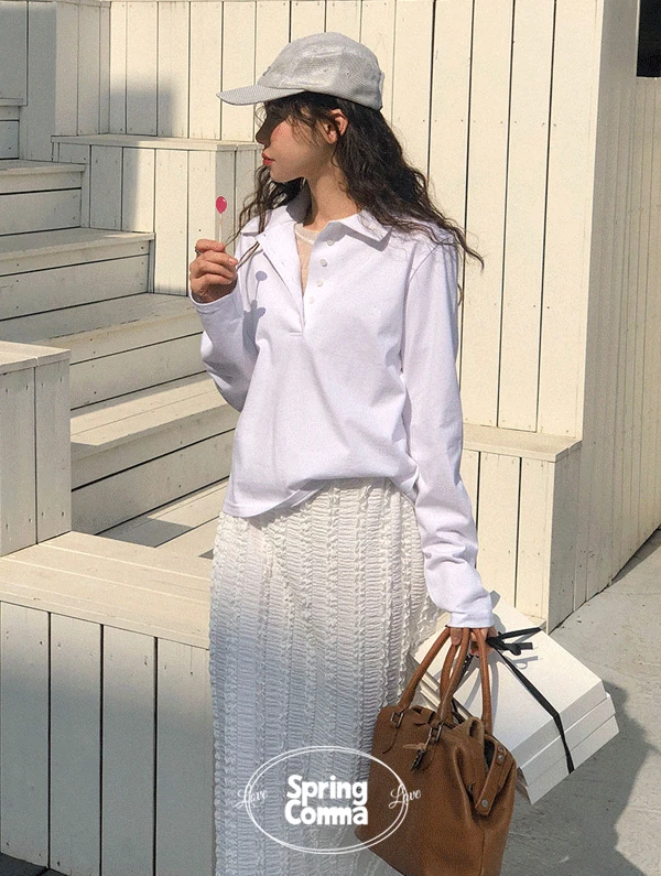 [MADE][국내제작][무배][당일] 솔라 자수카라티셔츠 (하객룩) (단독주문만 당일 출고 가능!)