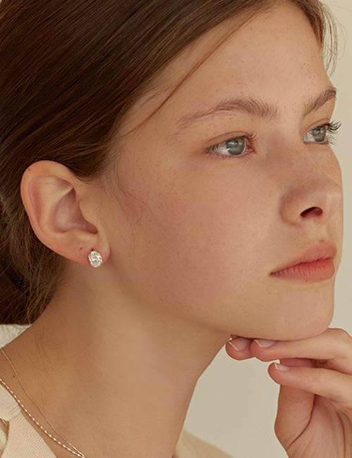 Oval Clear Hoop Earring