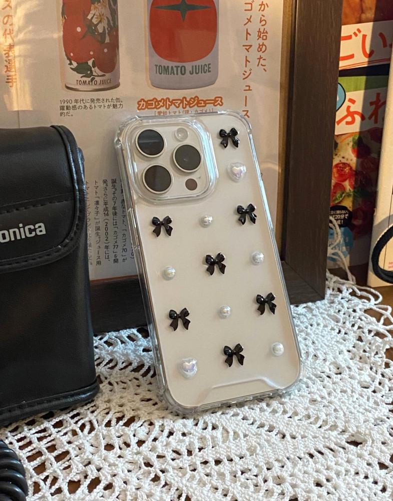 리라리라ㅣBlack Ribbon case (블랙 리본 레진 폰케이스) 아이폰15프로