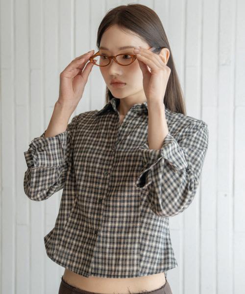 숏 체크 셔츠(블랙)