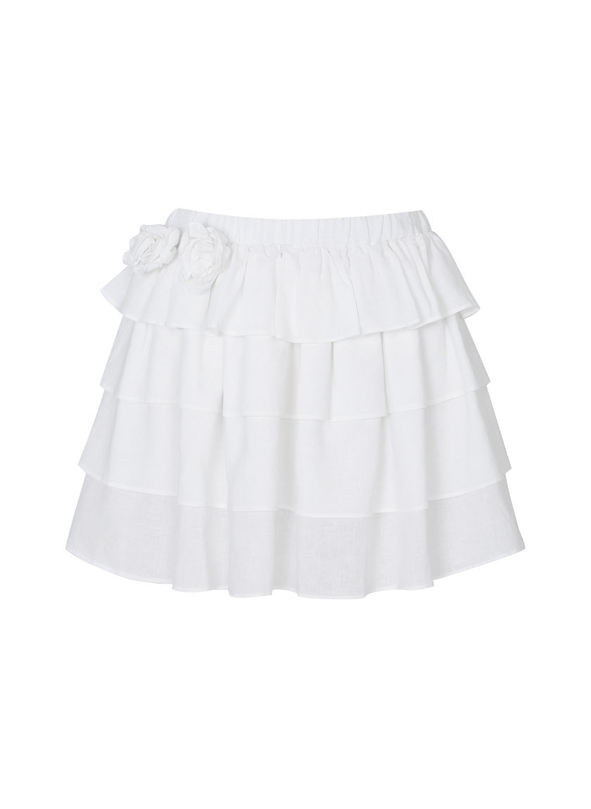 Lisa Cancan Mini Skirt (White)