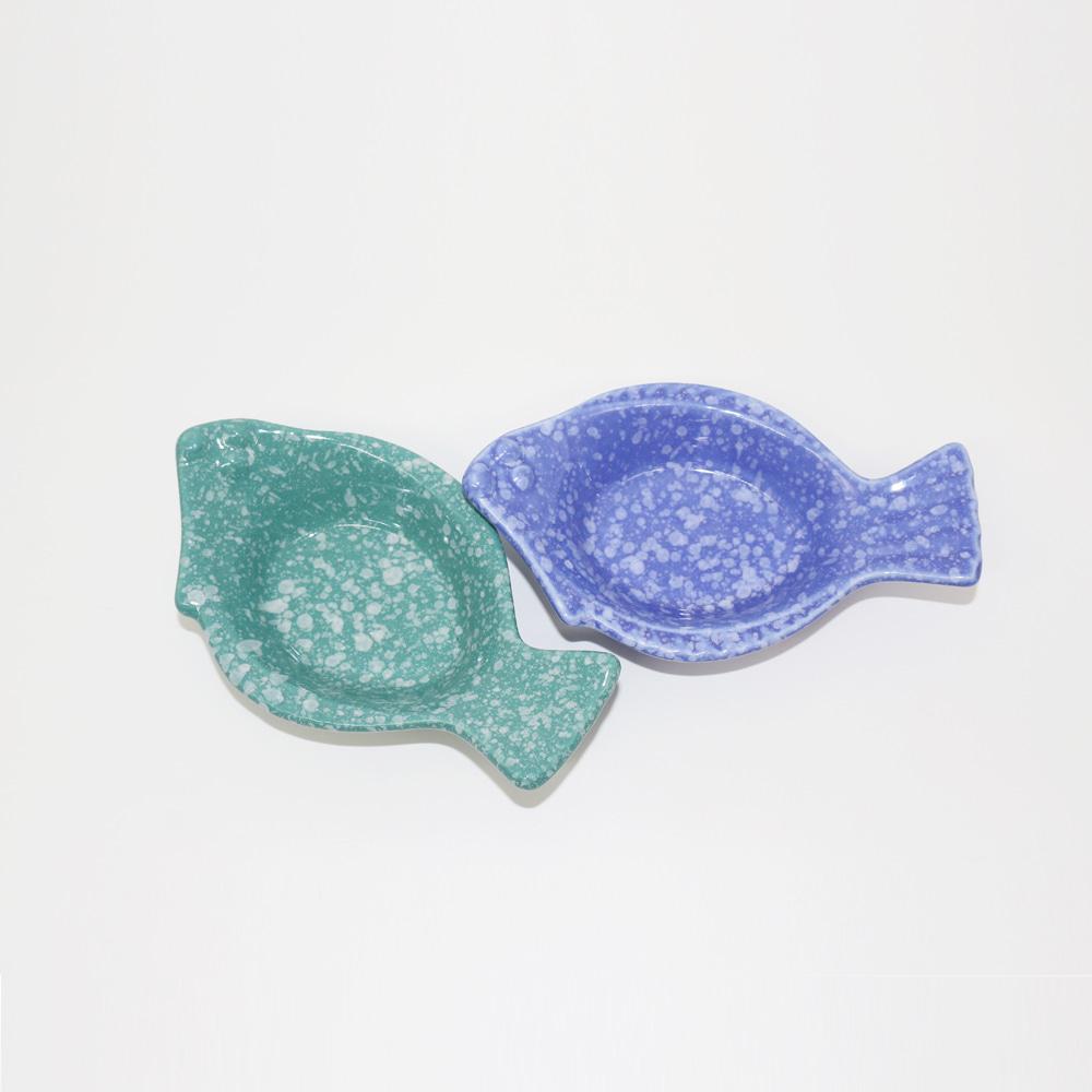 [Vintage] Speckled Fish-Shaped Ceramic Dish