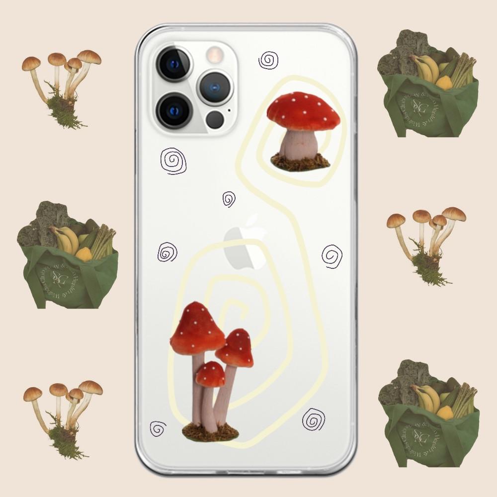 Mushroom 머쉬룸 폰케이스 젤리하드 심플 키치케이스