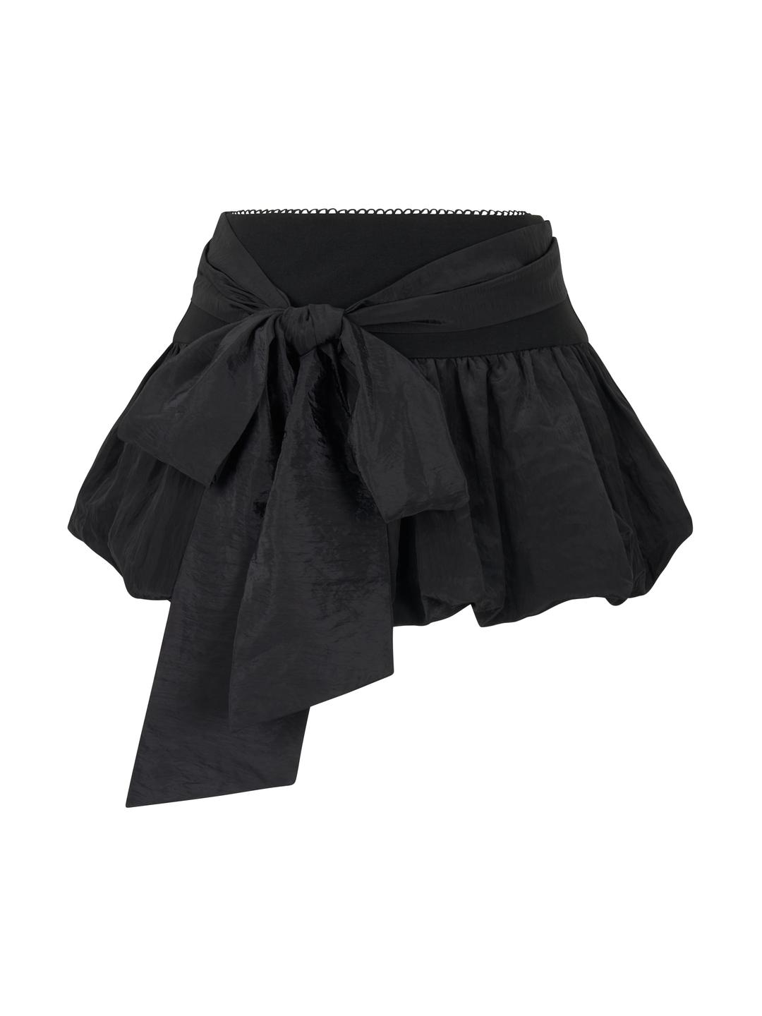 [당일발송] PUMPKIN SHIRRING RIBBON MINI SKIRT