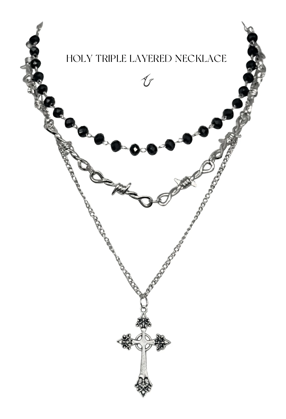 [set] holy triple layered necklace