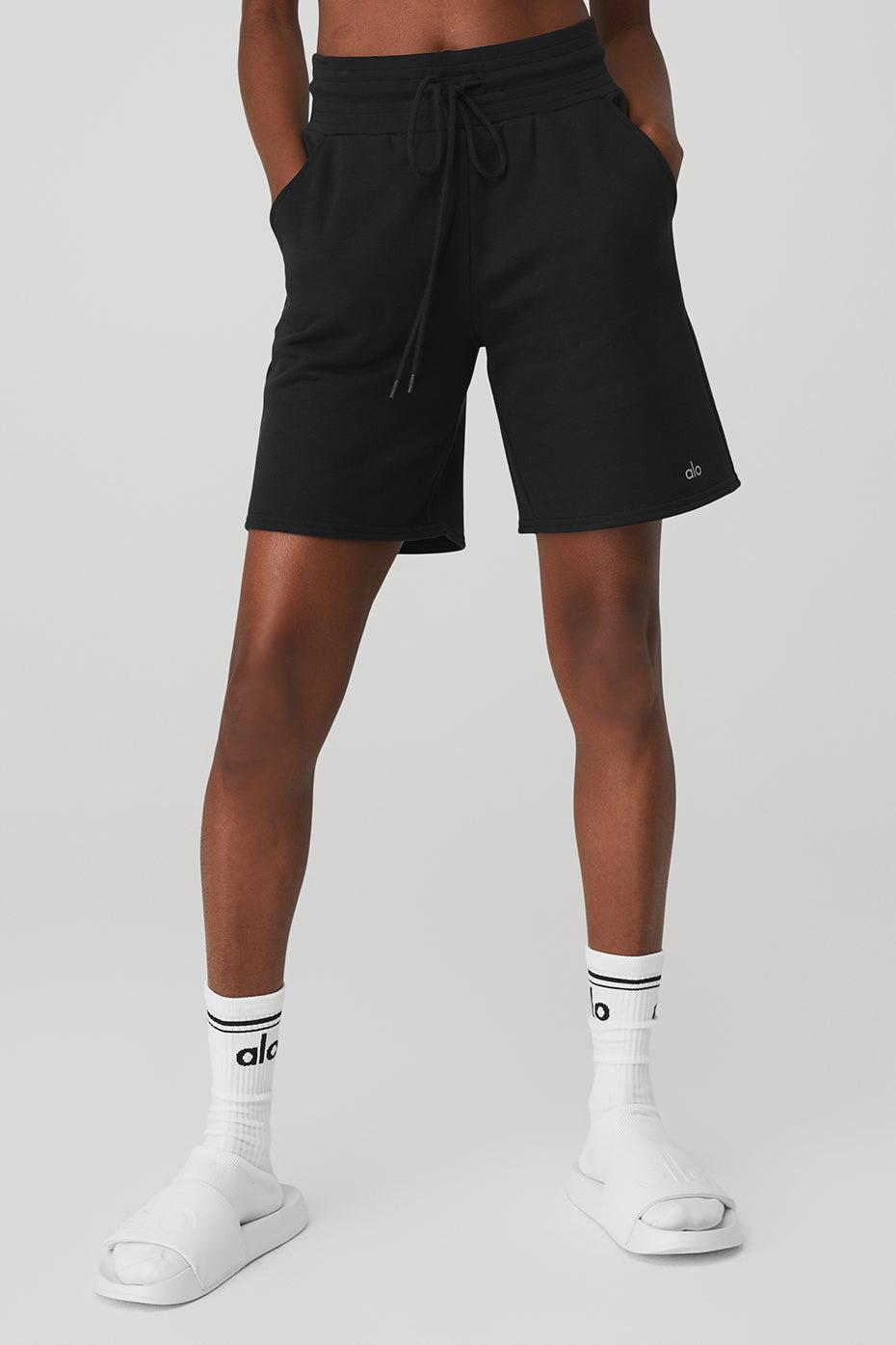 High-Waist Easy Sweat Short - Black - Black / XXS