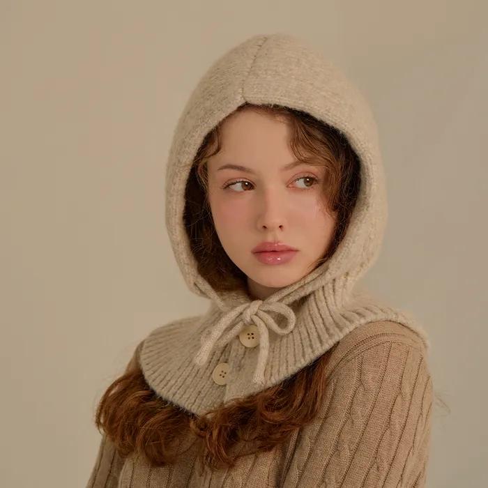 버튼 울 니트 바라클라바_4color