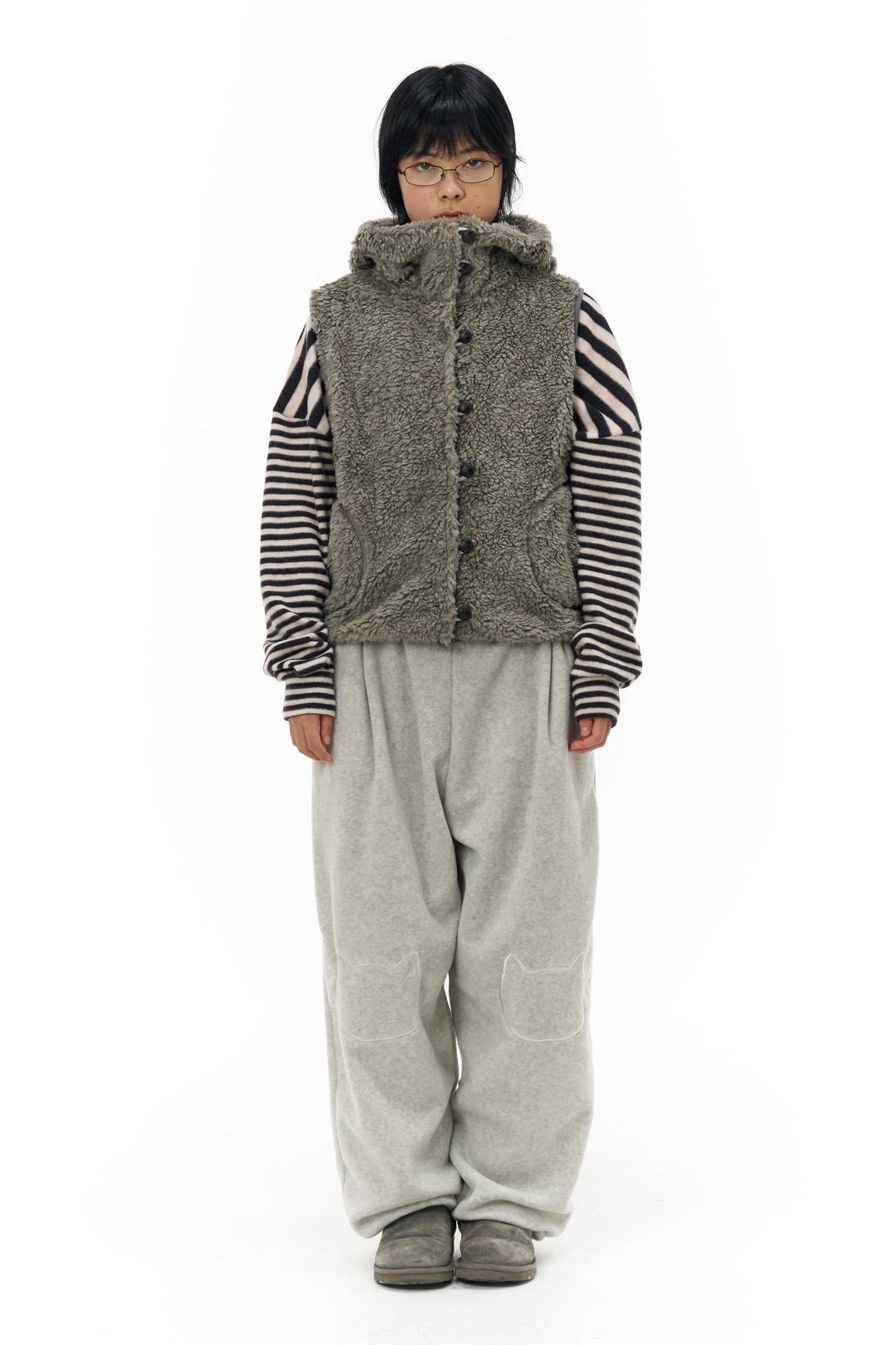 Cat Fleece Pants_Oatmeal