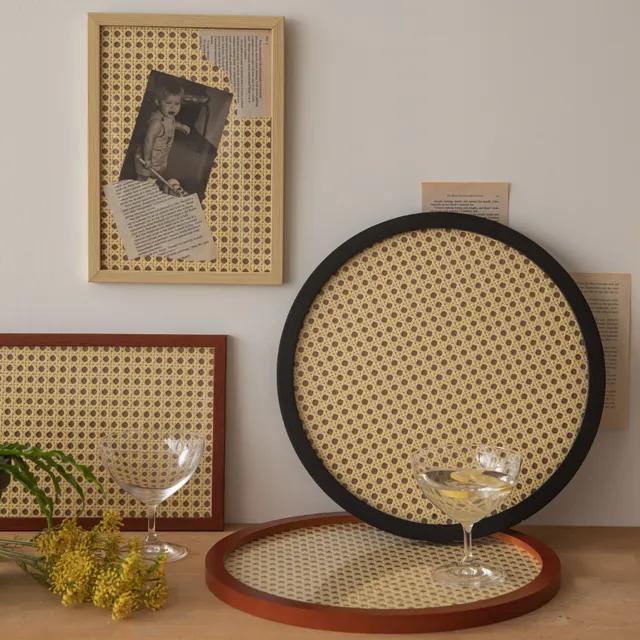 우드 라탄 카페트레이