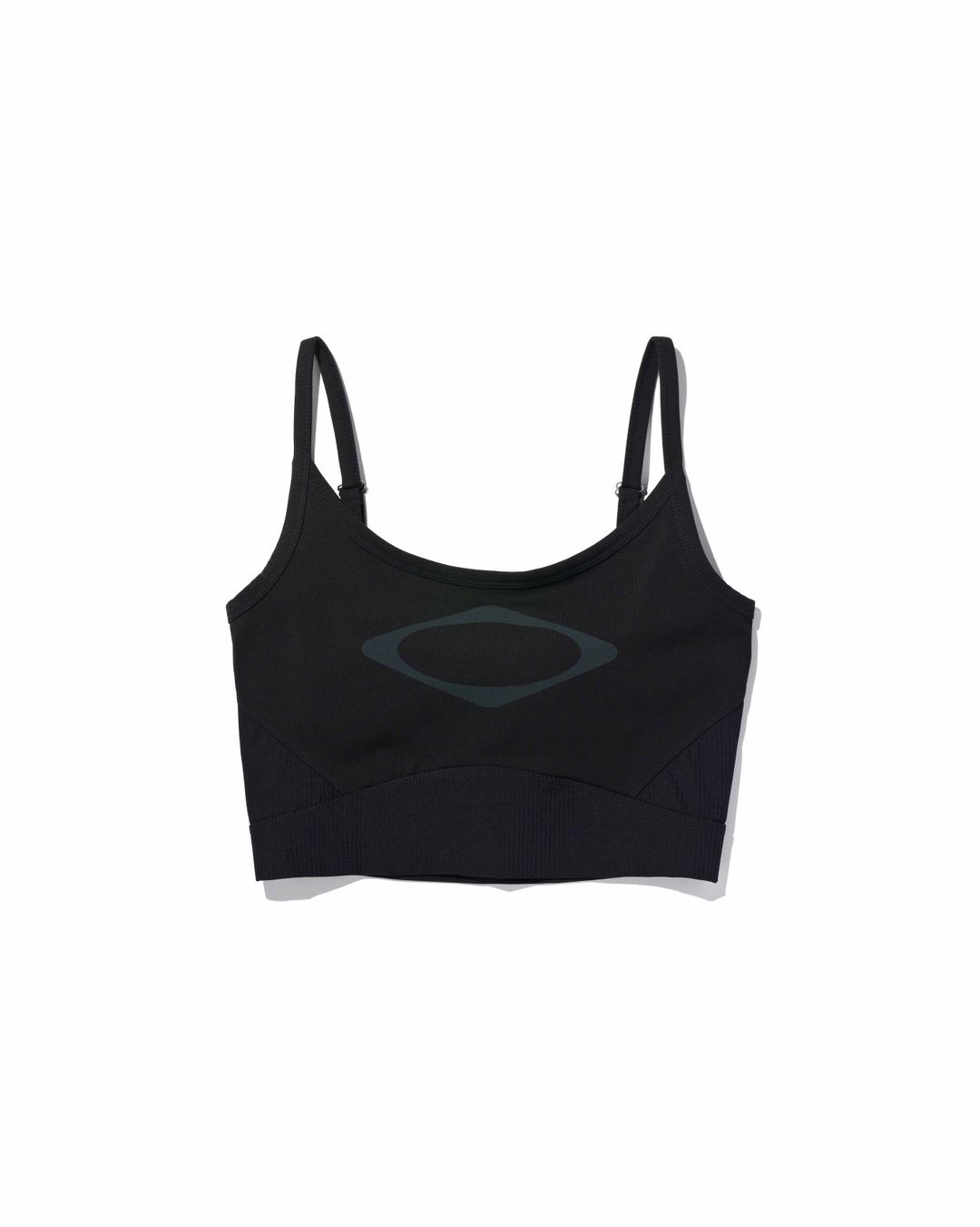 RHOMBUS CUT OUT BRA TOP_BLACK
