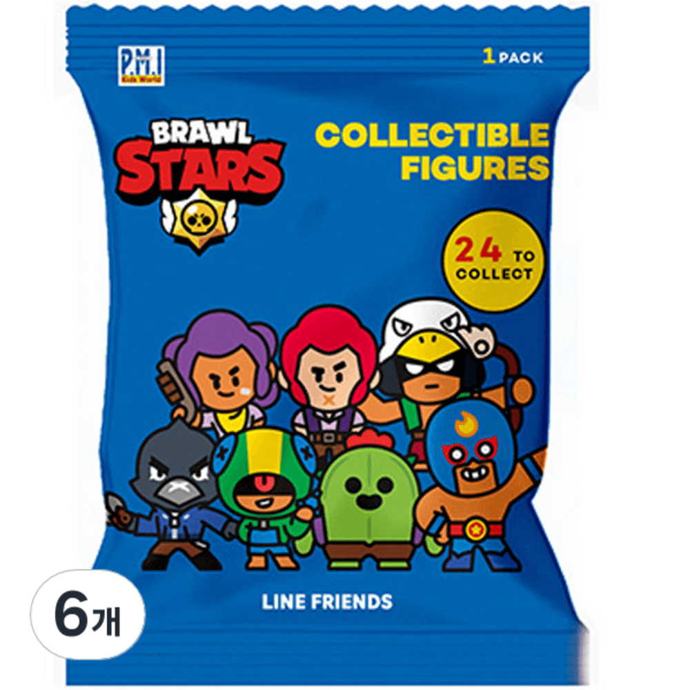 브롤스타즈 폴리백 랜덤 피겨, 6개 - 베어브릭/랜덤/캡슐피규어 | 쿠팡