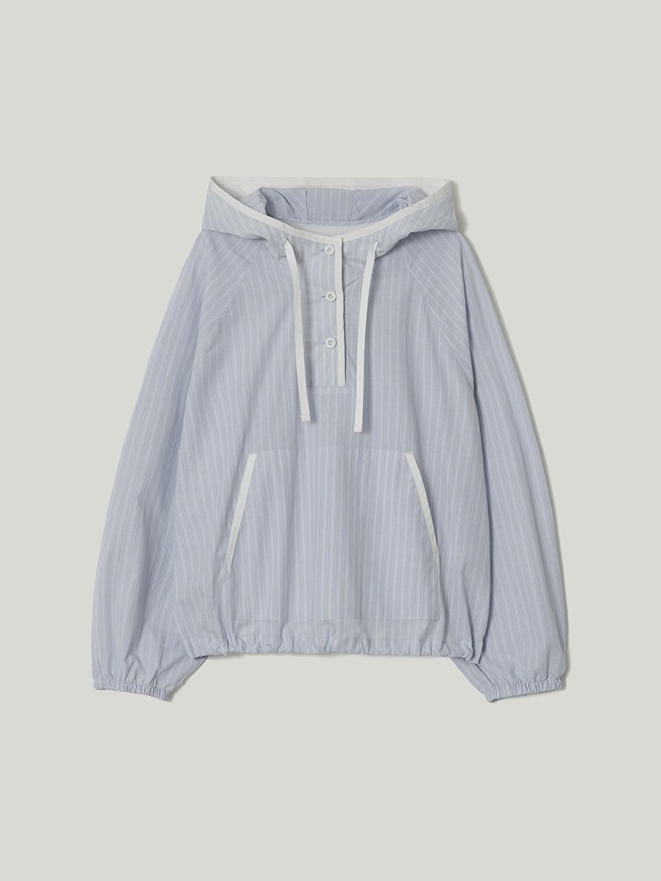 Contrast Line Hooded Anorak Sky Blue