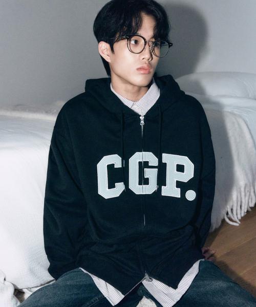 CGP 아치 로고 후드 집업_블랙