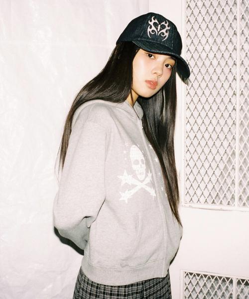 스컬 스타 엔젤 후드집업 - 그레이