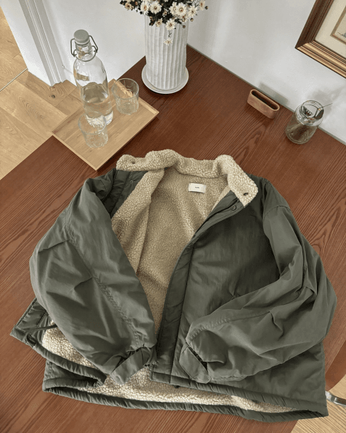 디어앤느 flat 양털 숏패딩 야상 덤블 하이넥 겨울 점퍼