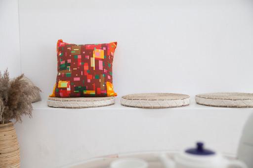 <패브릭 시리즈> 붉은 조각보 쿠션