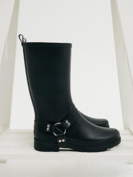 켈리 버클 레인부츠_블랙 / KELLY BUCKLED RAIN BOOTS_BLACK