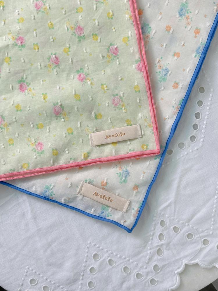 베렝 꽃무늬 손수건 두건 목수건 눈꽃 도비 얇은 원단