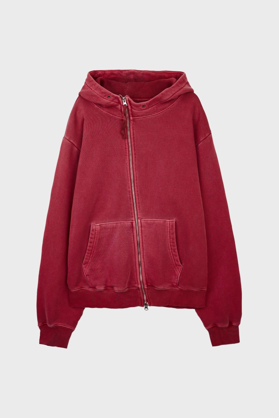 DESTROYED OBLIQUE HOODIE ZIP UP RED [3/27(목) 예약배송]