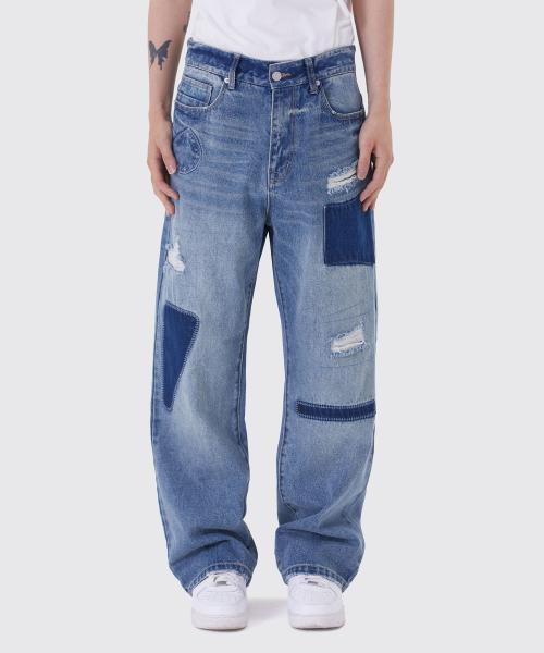 CONTRAST PATCH JEANS_CORDIAL BLUE