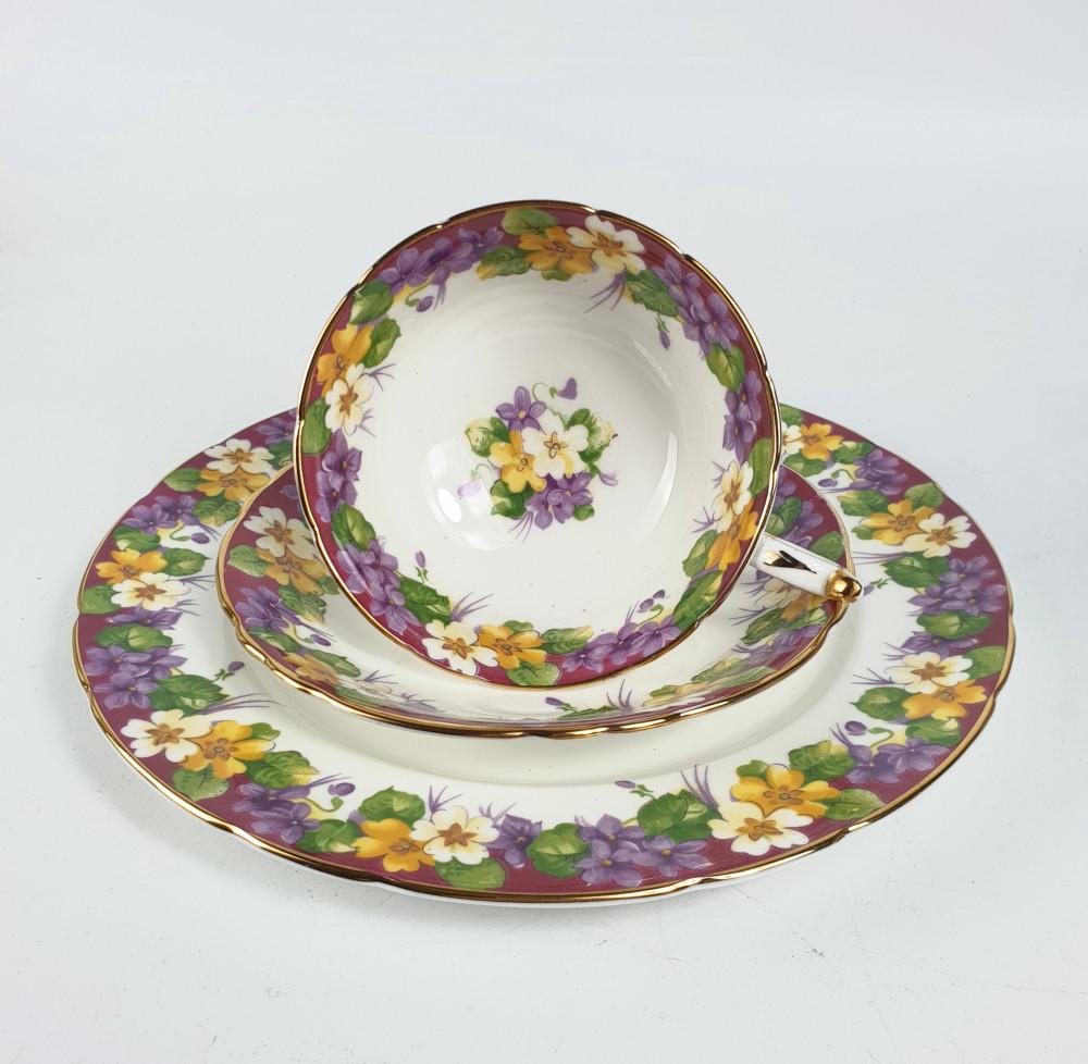 [앤틱] 파라곤 스프링 멜로디 찻잔 트리오