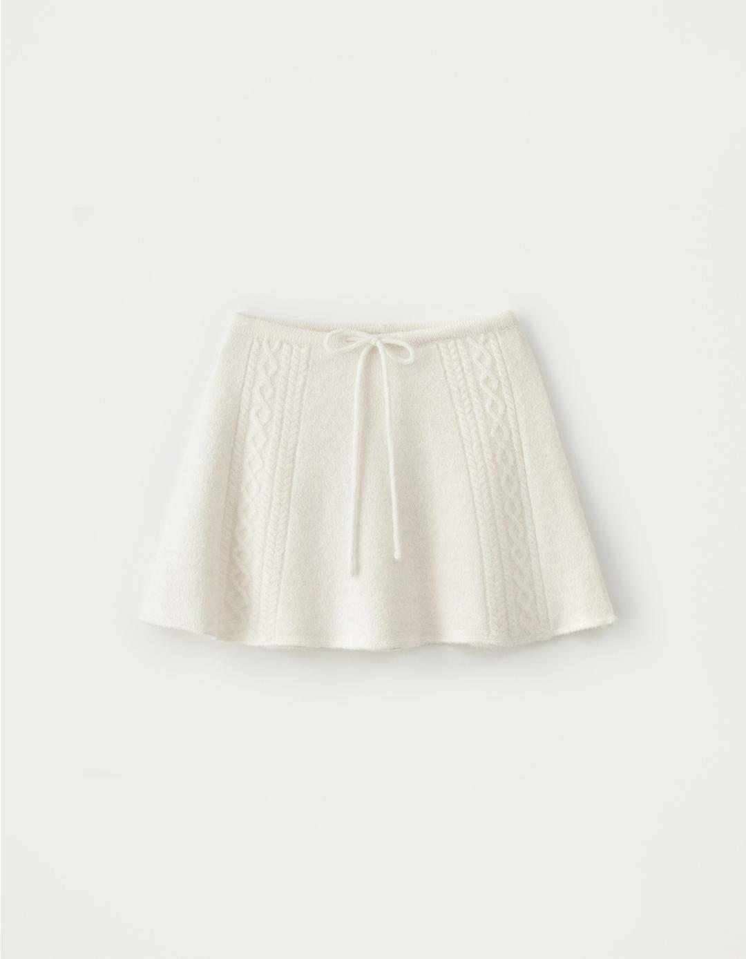 [Release] Alpaca Cable Mini Skirt - Ivory