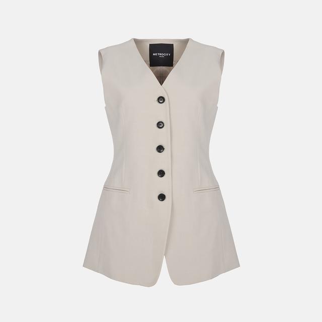Button-up Wool Vest M243CV0616B