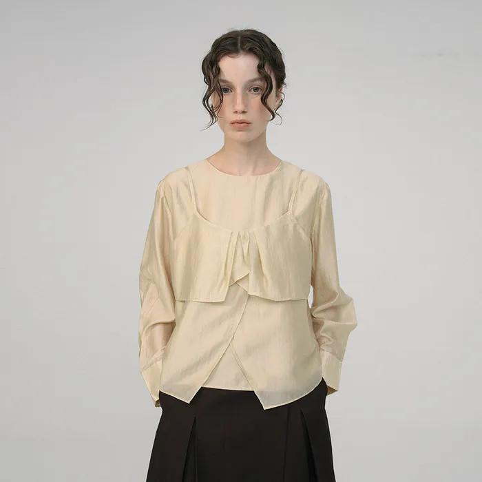 Silky Bustier Blouse Set