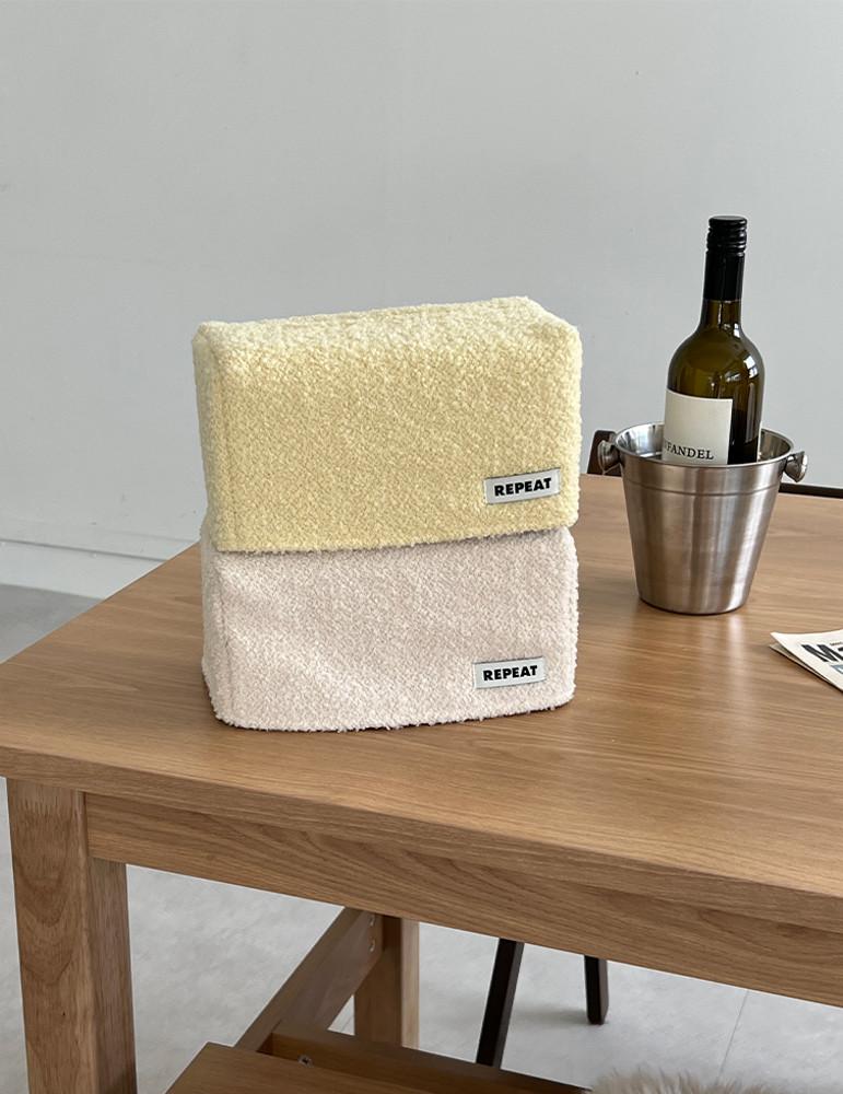 [리핏제작]크림 직사각 휴지케이스 각티슈 커버