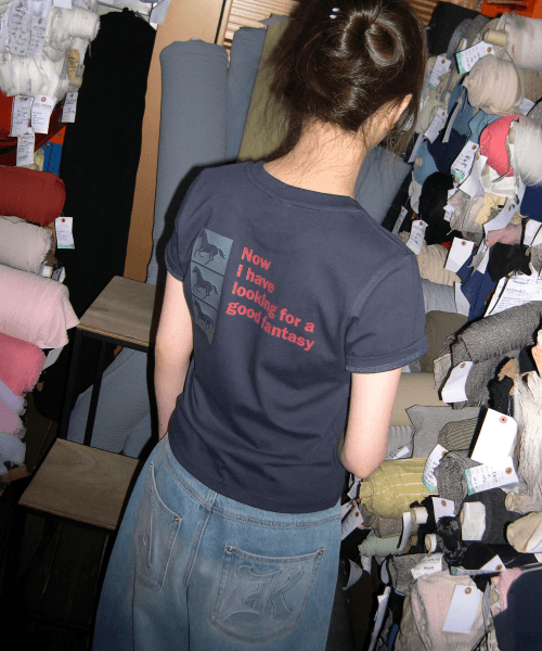 post 세미크롭 반팔티 [네이비]