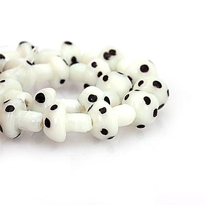 [5-8002-1] 원석(유리버섯) 10x12mm 화이트(소) (T) [반줄(약9개),1줄]