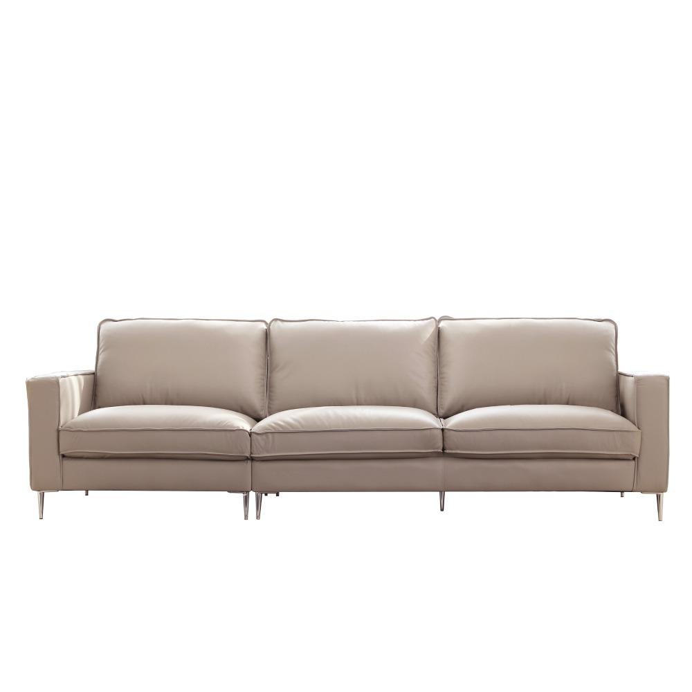 바움 천연면피가죽 4인 소파