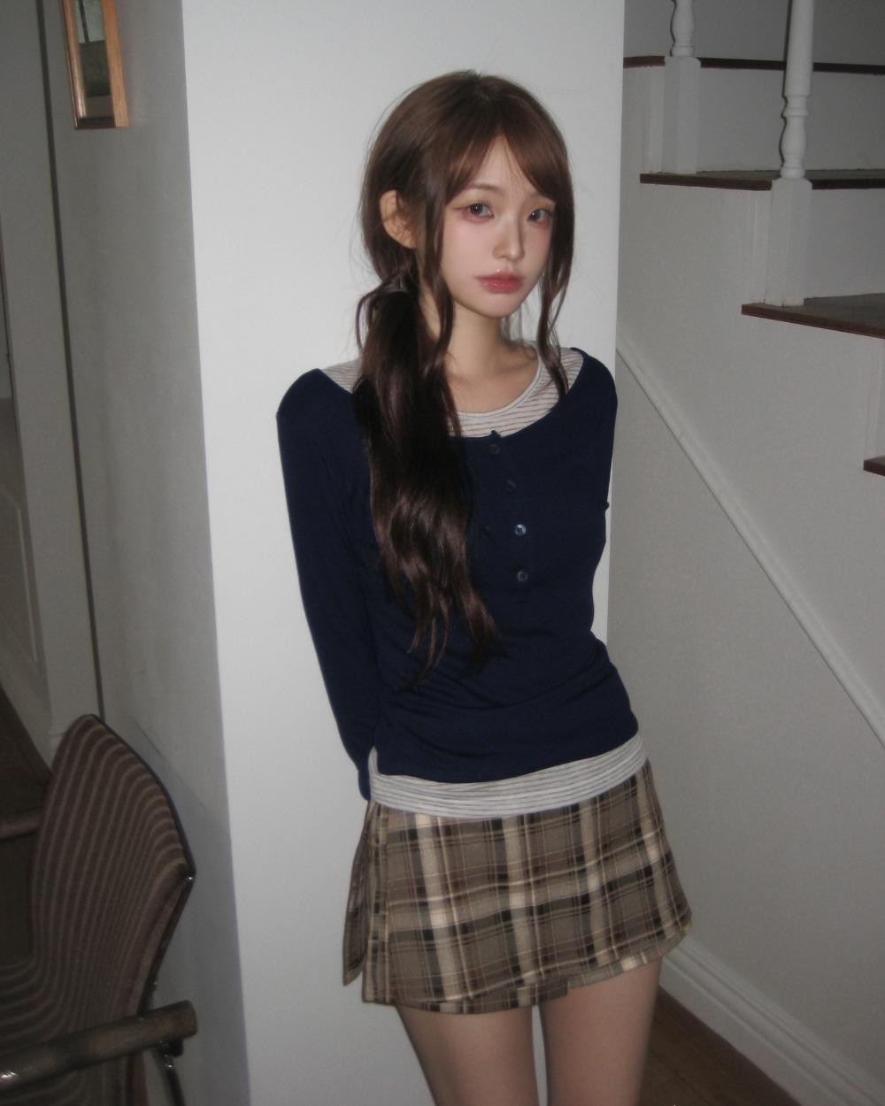 언버티 [울30%] henry wool tencel layered t