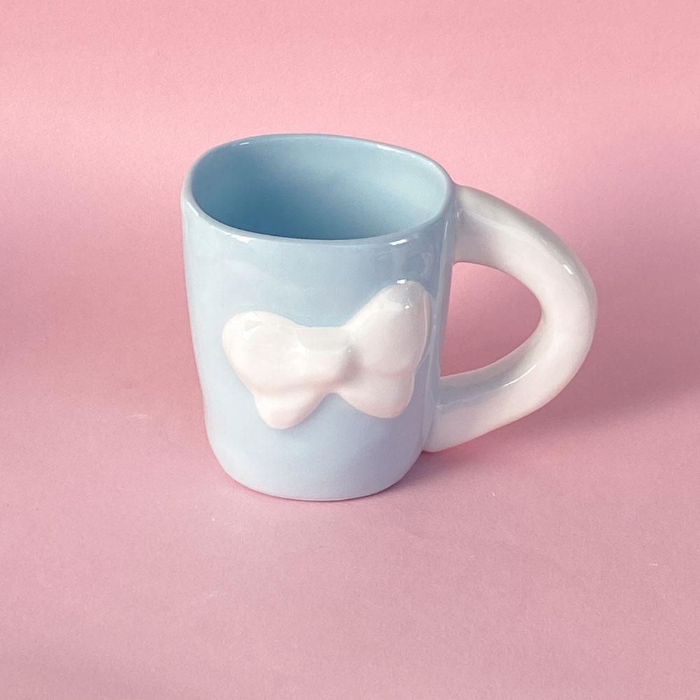 화이트 블루 리본 머그컵 (250ml)