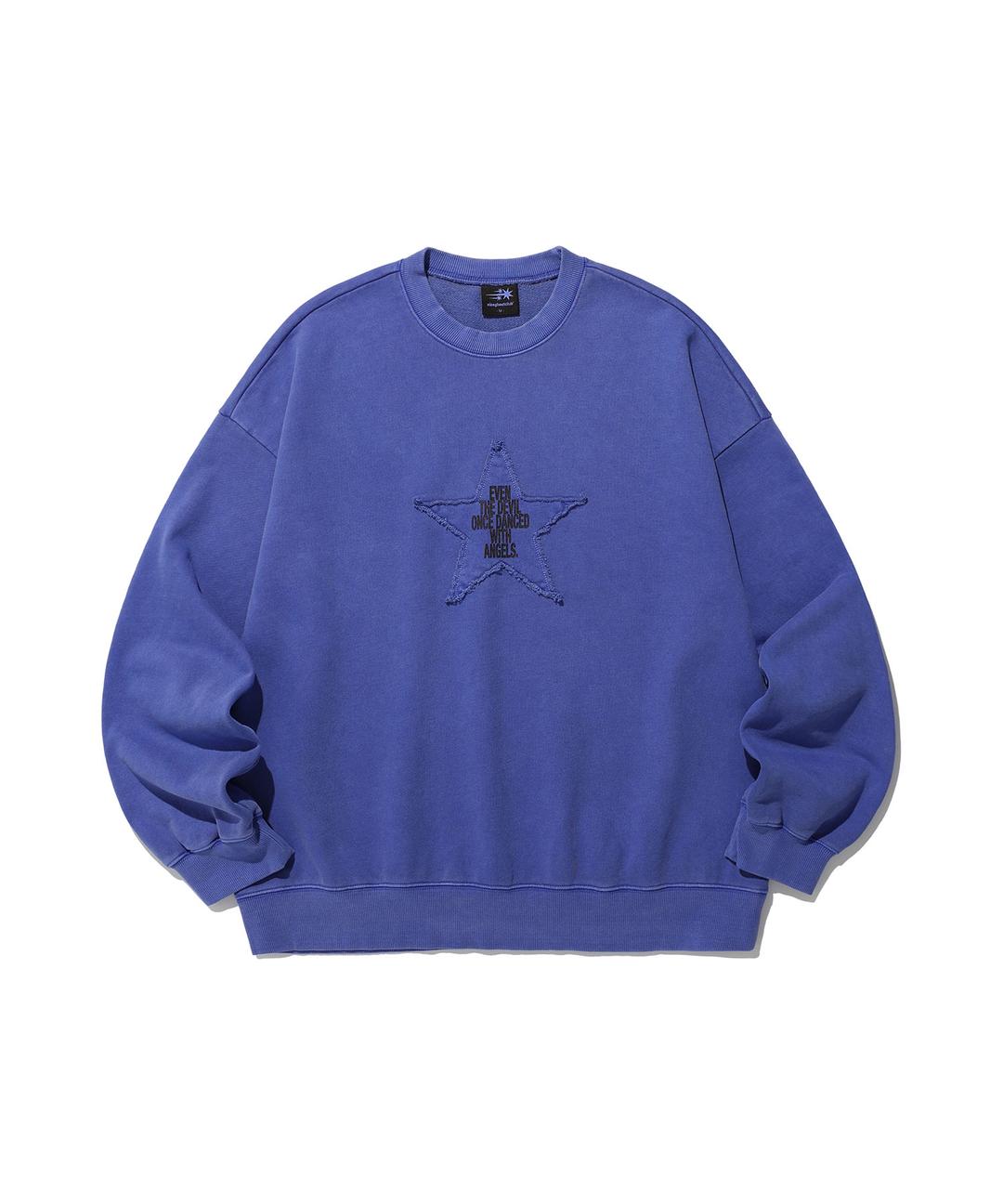STAR SLOGAN PIGMENT SWEATSHIRTS[PURPLE]