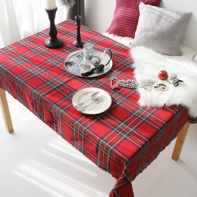 메리 타탄체크 테이블보