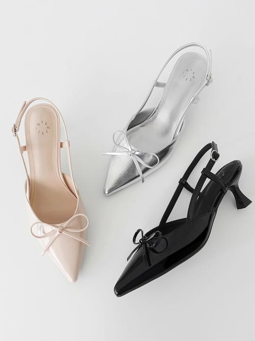 인텐스 여성 리본 스틸레토 슬링백 5.5cm LCWO82I513
