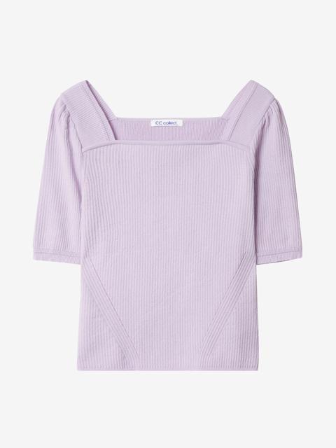 스퀘어넥 니트 탑_E252KSK131